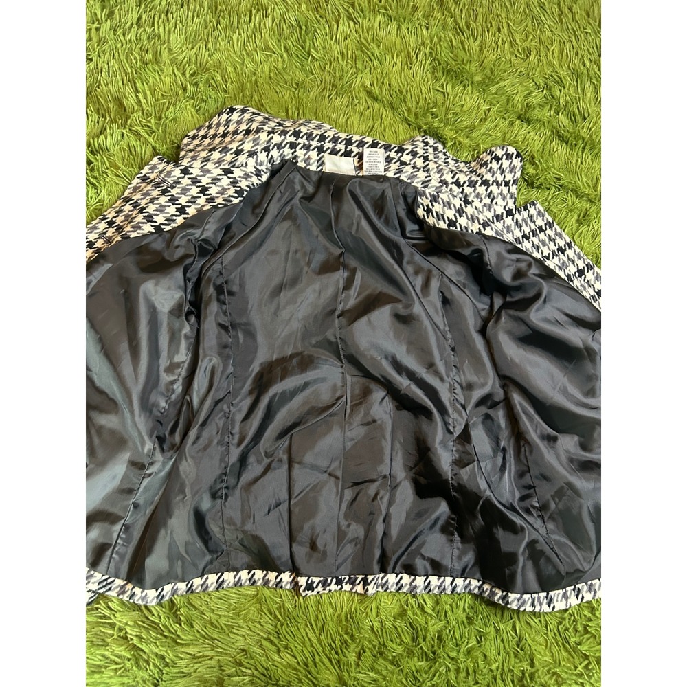 Kim Rogers Jacket Women 8P Black White Houndstooth Button Front Blazer Petite - Picture 8 of 12